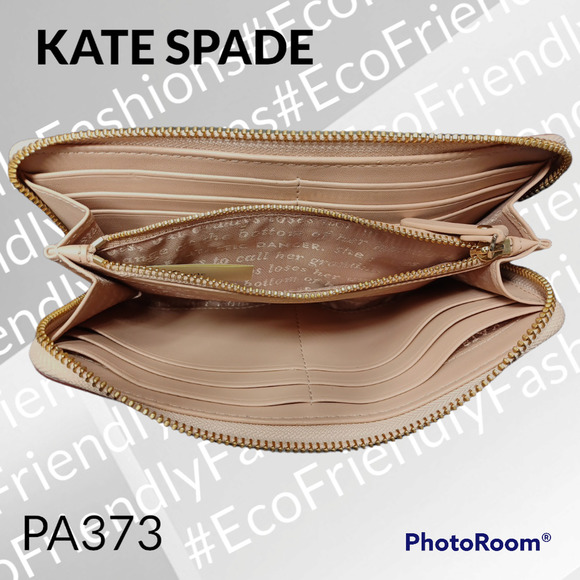 Kate Spade Rose Gold Joeley Shimmy Glitter Large Zip Around Continental Wallet - Picture 5 of 8